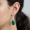 Серьги-подвески из стерлингового серебра 925 пробы с зеленым ониксом, овальный драгоценный камень. Подарок для нее, Свадебные подарки