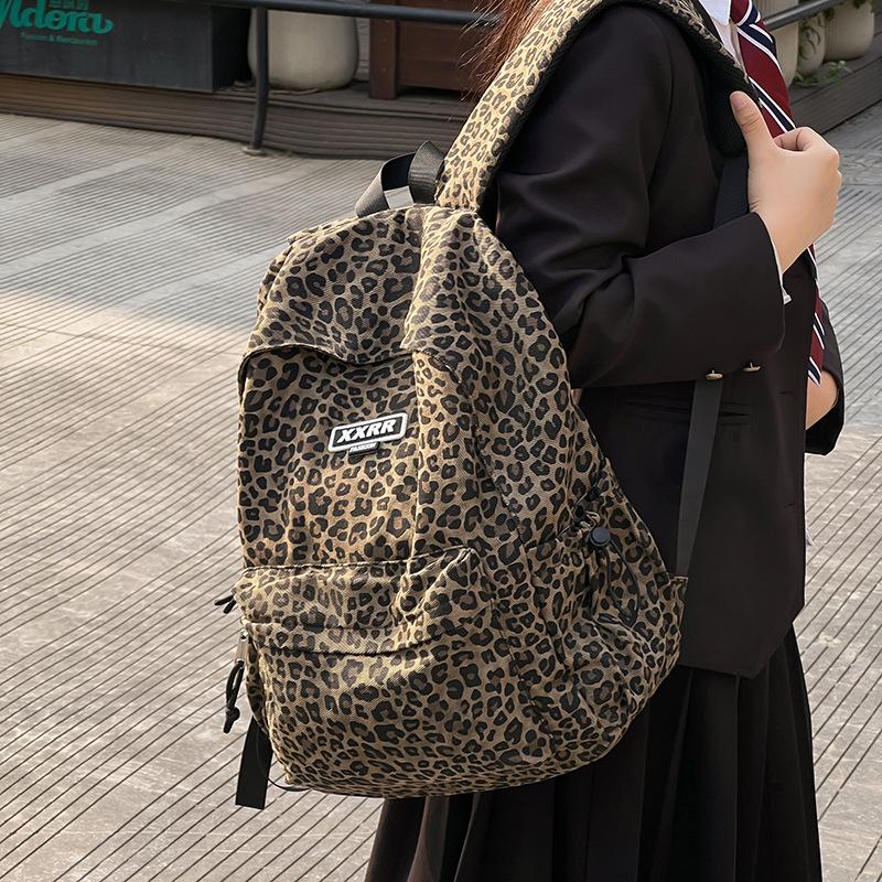 Студенческая школьная сумка, женский рюкзак с леопардовым принтом, легкий компьютерный дорожный рюкзак