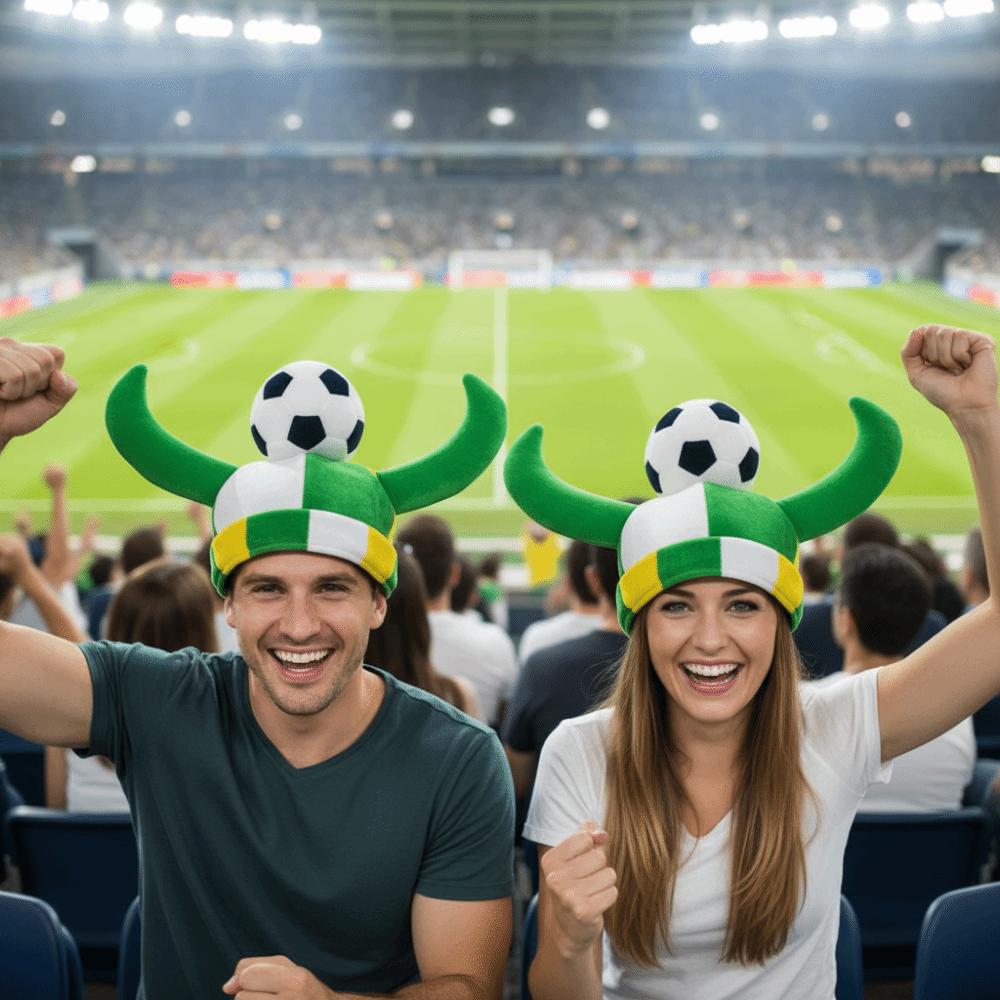 Soft Plush Material Soccer Fan Horn Hat Carnival Party Headwear Soccer Enthusiasts