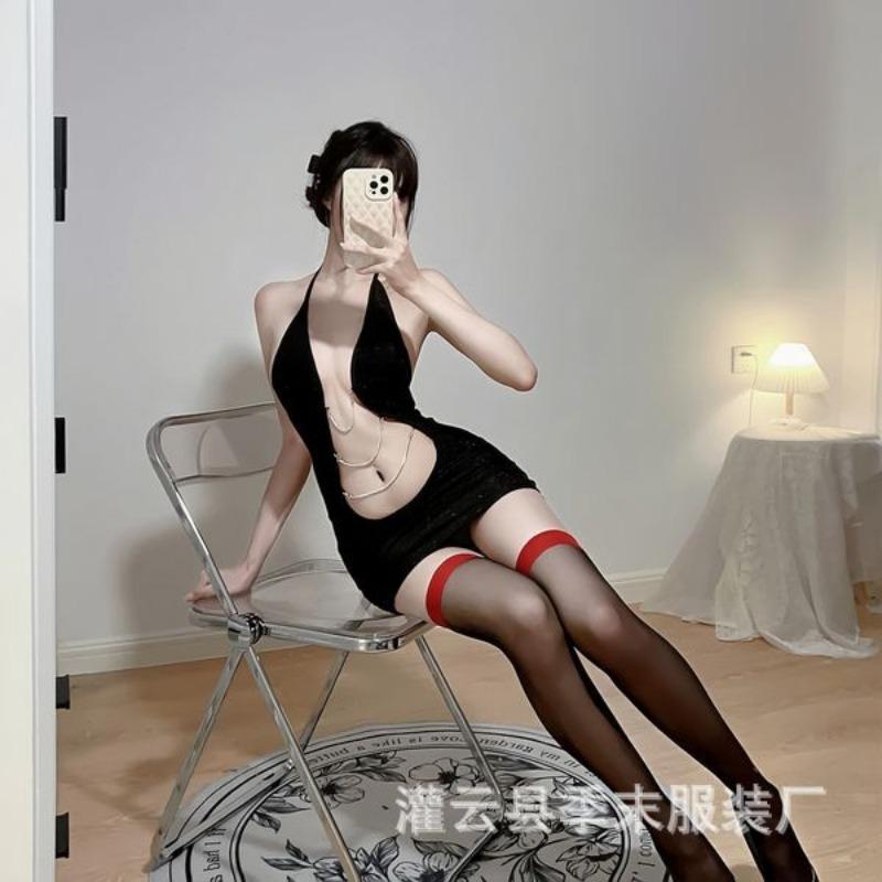Сексуальное женское нижнее белье с глубоким V-образным вырезом, облегающее ягодицы, с открытой спиной, игривое, свободное, облегающая форма секретаря, сексуальная, потрясающая, наряд для ночного клуба