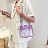 PVC Transparent Shoulder Crossbody Bag Rhinestone Thick Chain Ladies Small Purse and Handbags Fashion Jelly Summer Beach Totes CLE