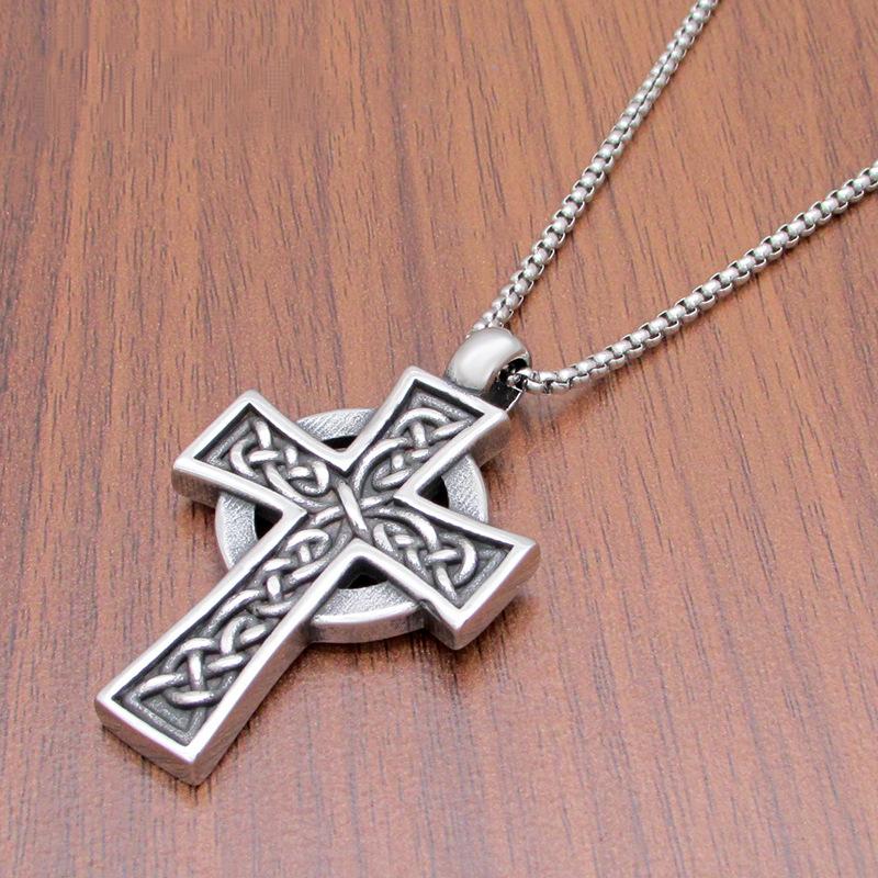 Vintage Catholic Cross Pendant Necklace Men Women Christian Believers Prayer Amulet Jewelry