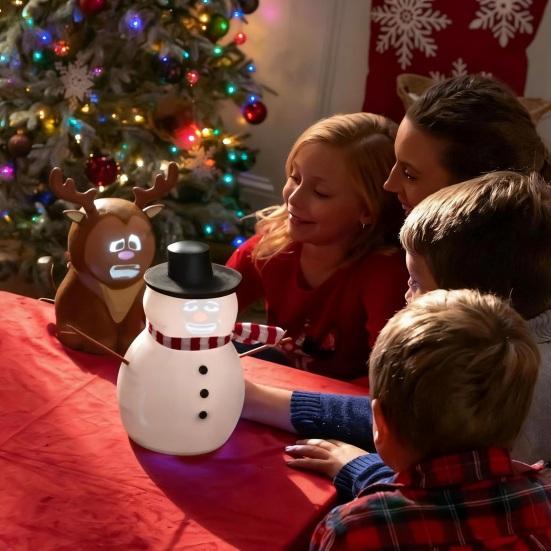 Christmas Ornament Santa Claus Deer Snowman Design LED Light Craft Figure Living Room Desktop Decoration