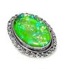 Natural Green Triplet Opal Gemstone 925 Sterling Silver Jewelry Ring Size 9 M0w84