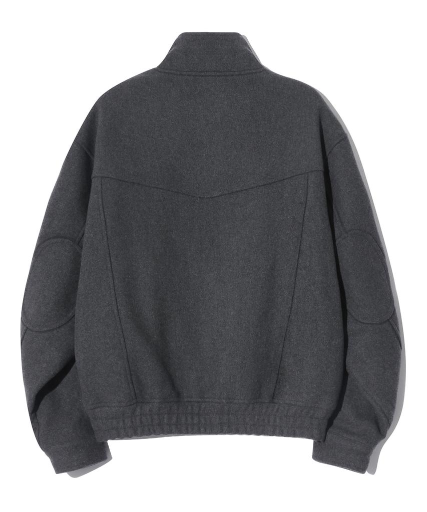 Двусторонняя куртка-харрингтон Trillion Wool с заплатами на локтях (Древесный уголь)