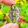 Peridot Gemstone Handmade 925 Sterling Silver Jewelry Ring Size 7 B6r05