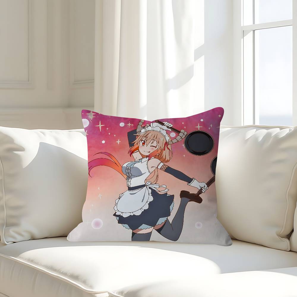 Anime D-Dragon-Maid Pillow Case Removable Washable Cushion Cover – All-Season Soft Linen