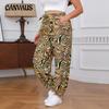 Summer Women's Plus Size Leopard Print Casual Loose Lantern Pants Pops Pant