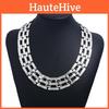 Metal Fashion Geometric Choker Necklace With Matte Finish For Men And Women