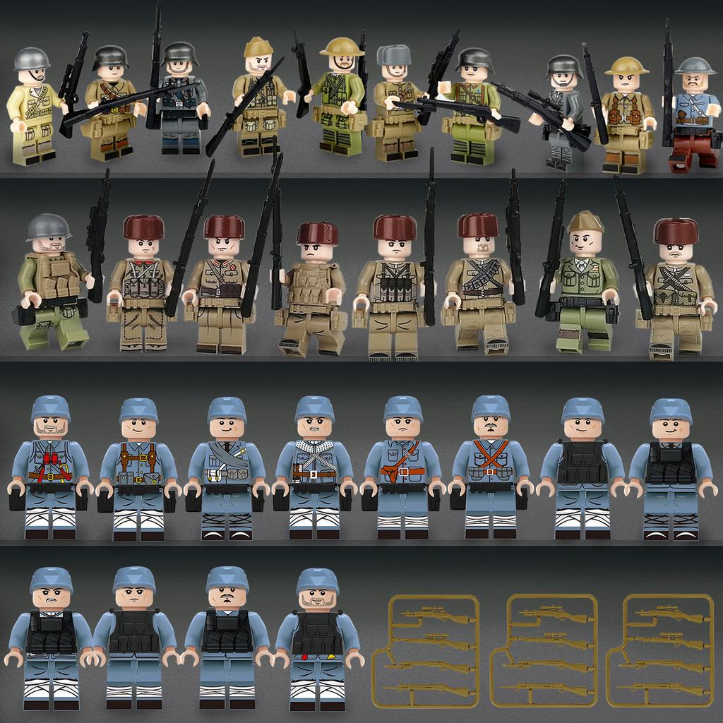 Meigao package O-3 special forces police doll with gun Geely suit children's assembled building block toy