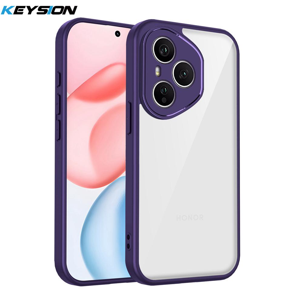 KEYSION Прозрачный чехол для телефона HONOR 400 400 Pro 5G Силикон+ПК Прозрачный Ударопрочный Задняя крышка для телефона Huawei Honor 400 Lite