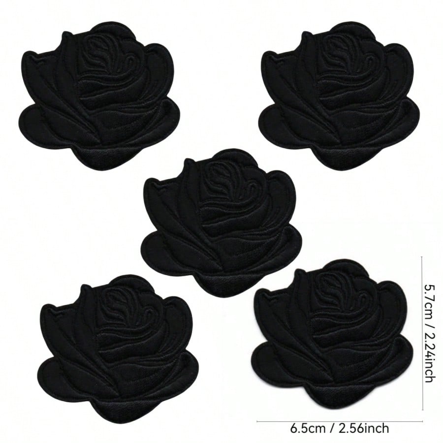1pcs Roses Decals Flowers Clothing Accessories Embroidered Applique Iron On Patches For Jackets, Sew On Patches For Clothing Backpacks Jeans T-Shirt