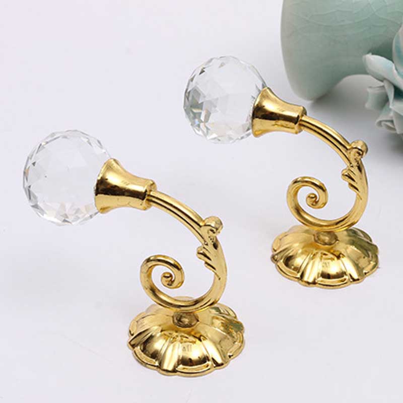 Popular Hook Curtain Accessories Wall Hook Curtain Wall Hook European Style Home Decor Round Head Crystal Zinc Alloy