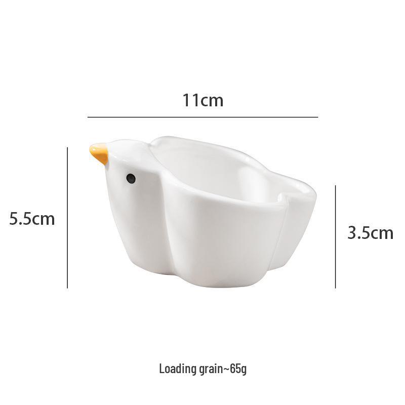Ceramic Bird-Shaped Splash-Proof Parrot Feeding Bowl for Budgies & Cockatiels