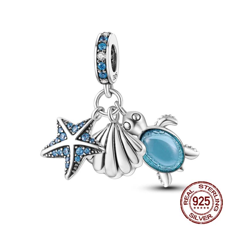 Copper Ocean Theme Turtle Octopus Seashells Charms Beads Fit Original Bracelets Diy Jewelry Making Women