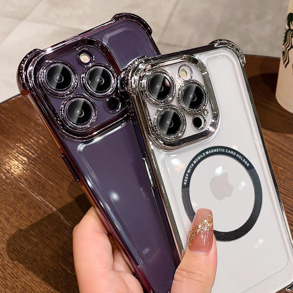 Case for Xiaomi Redmi Note 11S 5G,POCO M4 Pro 5G Clear Magnetic Casing Electroplated Lens Frame Phone Cover