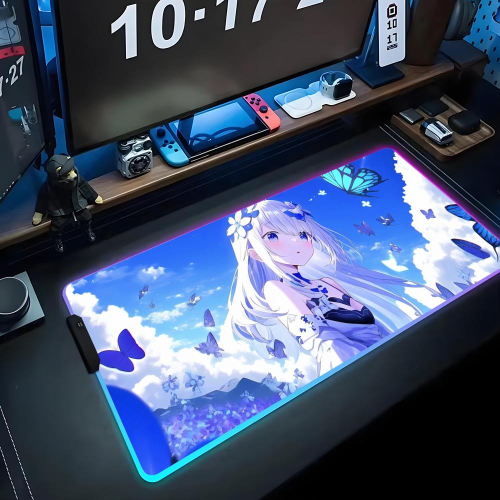 Коврик для мыши с RGB-подсветкой, игровой коврик для мыши, большой светодиодный коврик, коврик для стола ПК, светящийся коврик для мыши, большие коврики для клавиатуры, ковер для стола с подсветкой