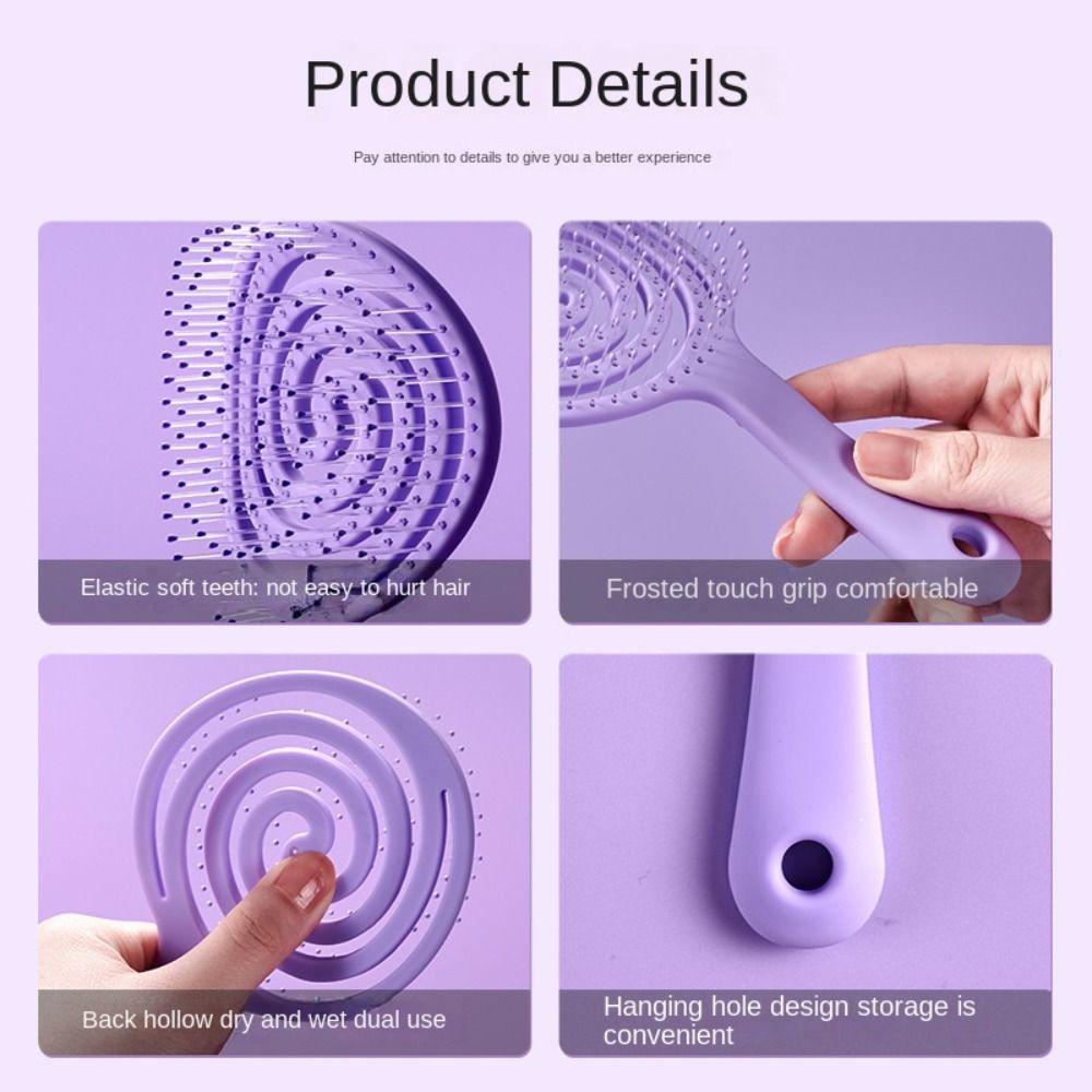 Парикмахерская расческа в форме леденца-макарона с отверстием для подвешивания, массажная расческа для кожи головы, однотонная щетка для волос для девочек