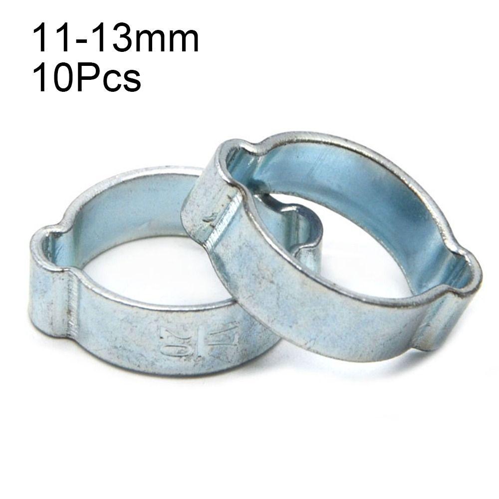 10Pcs Assortment Kit Pipe Clip Double Ears Pipe Hoop Adjustable Hose Clamp Fuel Tube Water Pipe