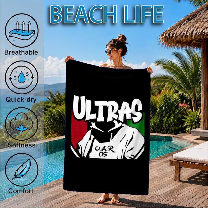 Ultras: Passionate Supporters United Beach Towel, Quick-drying, Easy to Care for, Suitable for Both Fitness and Beach Vacations,Sports Essential