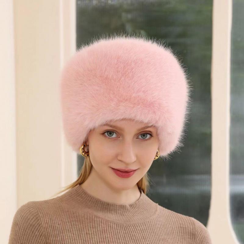 Модная женская панама из искусственного меха лисы с наушниками - Стильный корейский осенне-зимний аксессуар