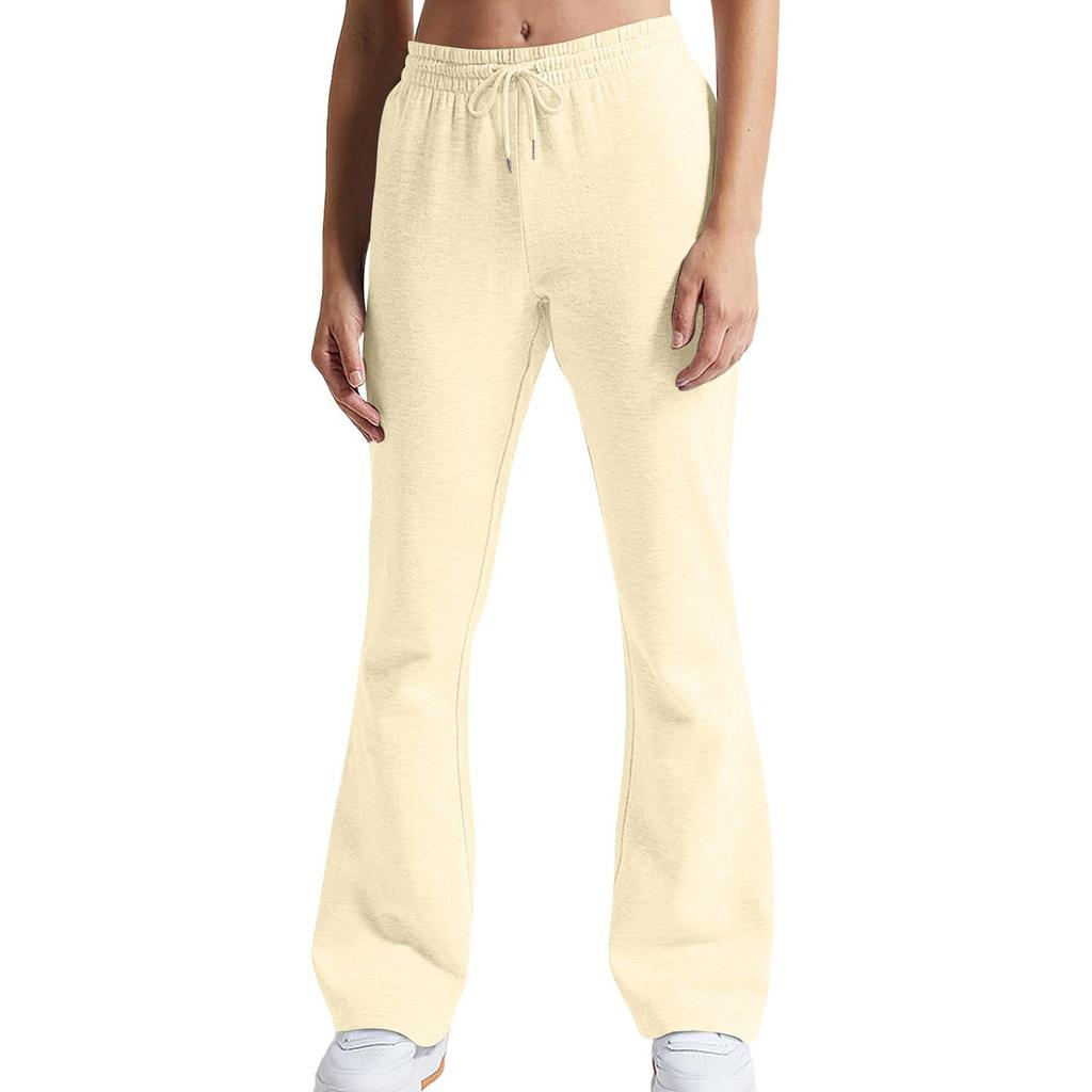 Женские расклешенные спортивные штаны с высокой посадкой, широкие спортивные штаны на кулиске