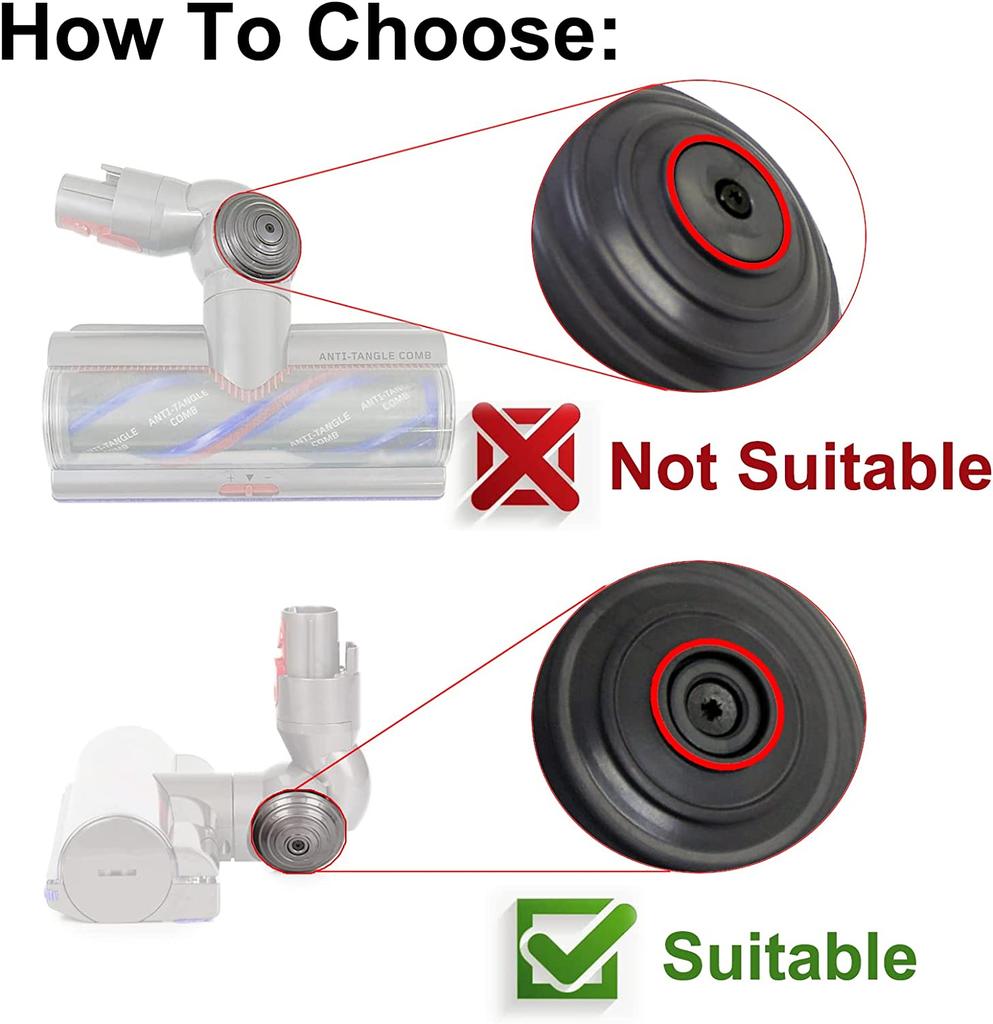 V-образное колесо для пылесоса Dyson V6 V7 V8 V10 V11 V12 DC58 DC59 DC62 DC74 20 Вт 35 Вт 50 Вт Колеса насадки с прямым приводом