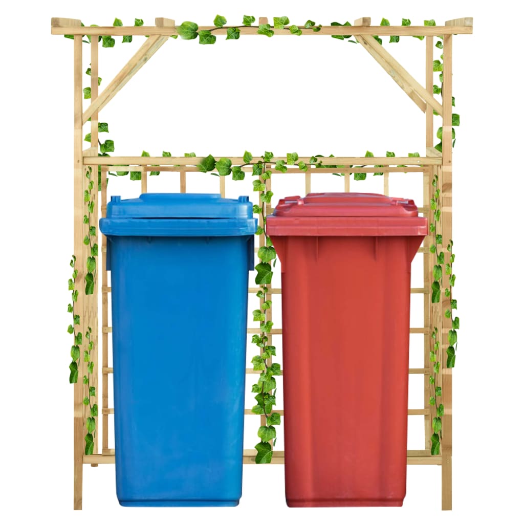 Pergola for 2 Trash Bins Pressure Treated Pine Wood