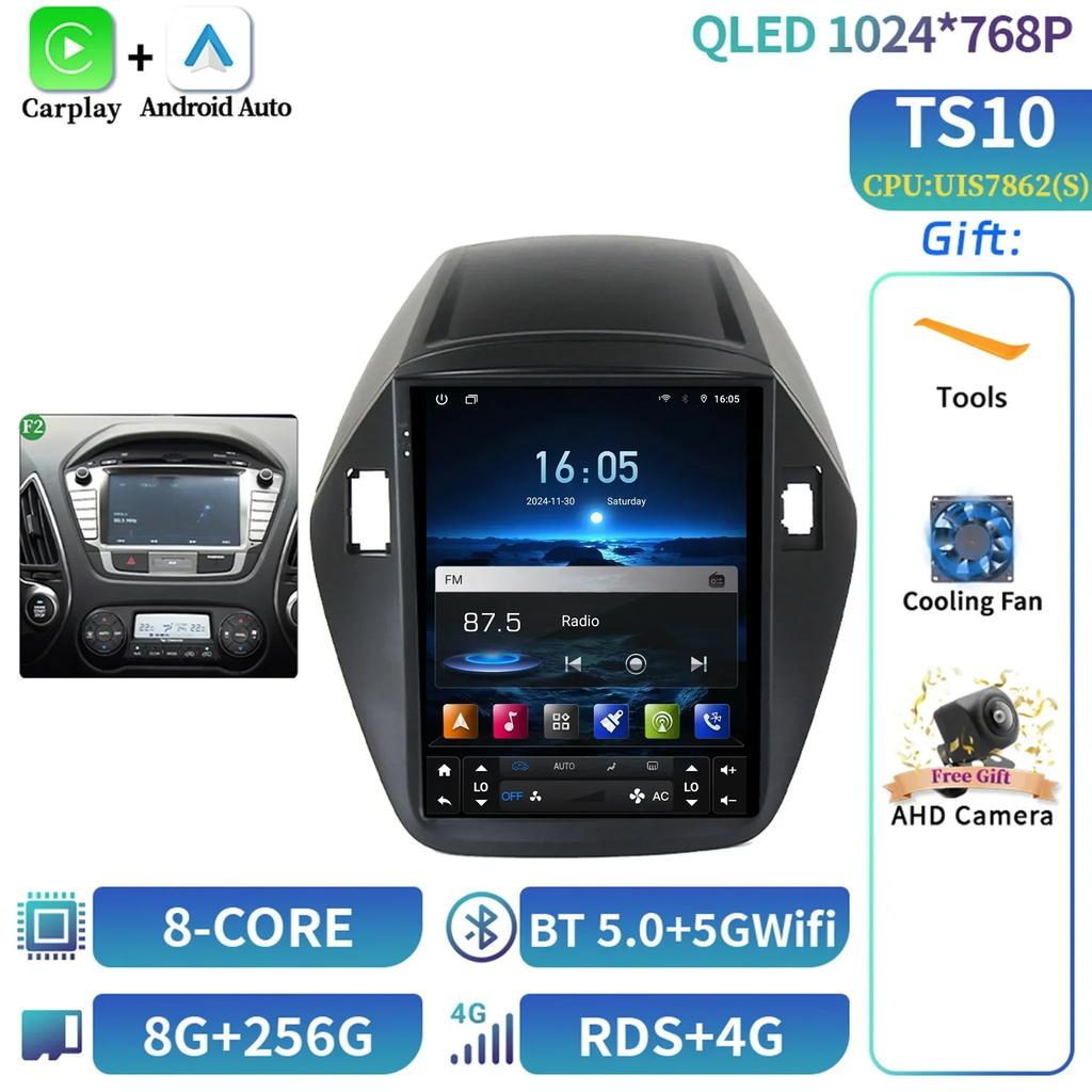 9,7" для Hyundai Tucson IX35 2009-2015 Автомобильный Радио Мультимедиа Навигация Беспроводной CarPlay 4G GPS Центральный Android Мультимедиа Экран