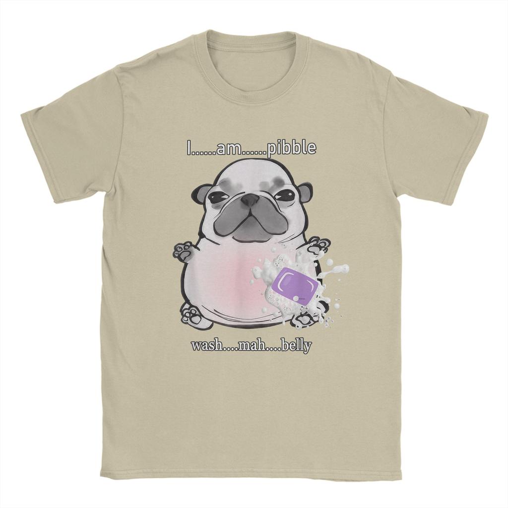 Мужские футболки I Am Pibble Wash My Belly Pibble Meme Смешные собаки Мозговая гниль Хлопковая одежда Смешная футболка с круглым вырезом Футболки большого размера