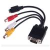 Audio Video PC Computer Laptop 3 RCA TV Out SVGA Cable Converter VGA TO S-Video Adapter