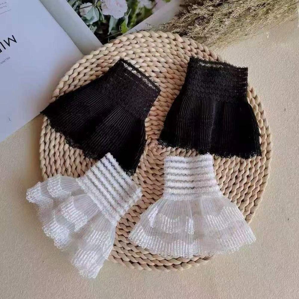 Cover Gloves Sweater Decorative Lace Cuffs Fake Sleeve Ruffles Elbow Sleeve Detachable Sleeve Cuffs