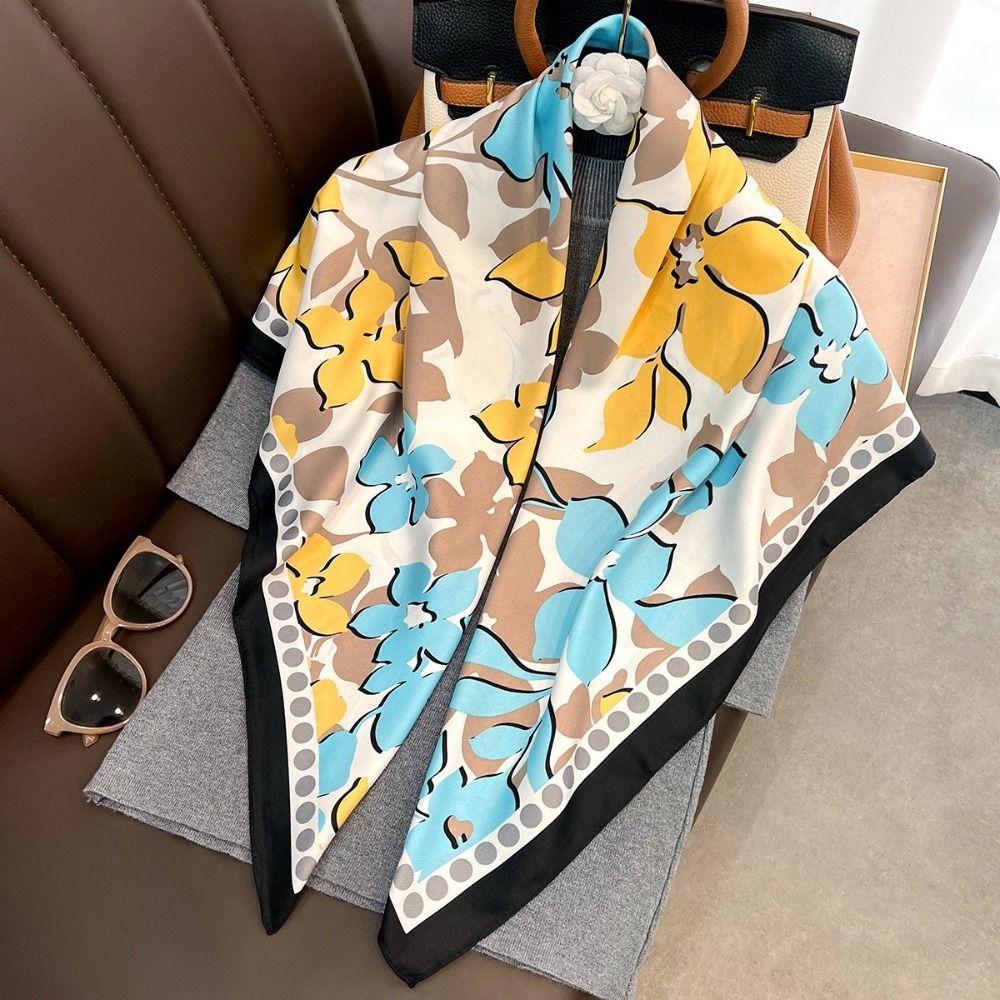 Роскошный шейный платок 90*90 см Бандана Высококачественная повязка на голову для женщин