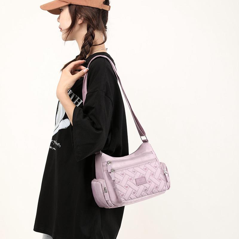 Осенняя большая сумка многоотделенческая женская сумка через плечо креативная ромбовидная стежка сумка кроссбоди большой вместимости нейлоновая ткань женская сумка