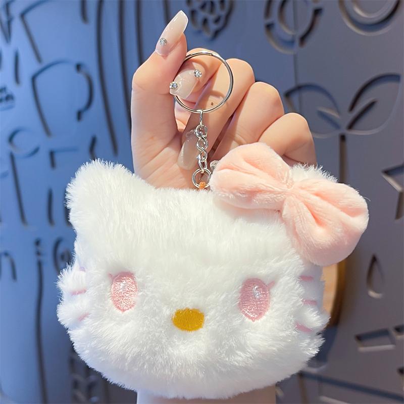 Милый Брелок Hello Kitty Sanrio Мультяшная Мягкая Плюшевая Кукла Подвеска для Сумки Брелок для Ключей Подарок на День Рождения для Женщин Девочек
