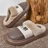 Shoes Female 2024 New Closed Toe Women's Slippers Winter Plush Fleece for Warmth Mixed Colors Indoor Home Flat Casual Slippers