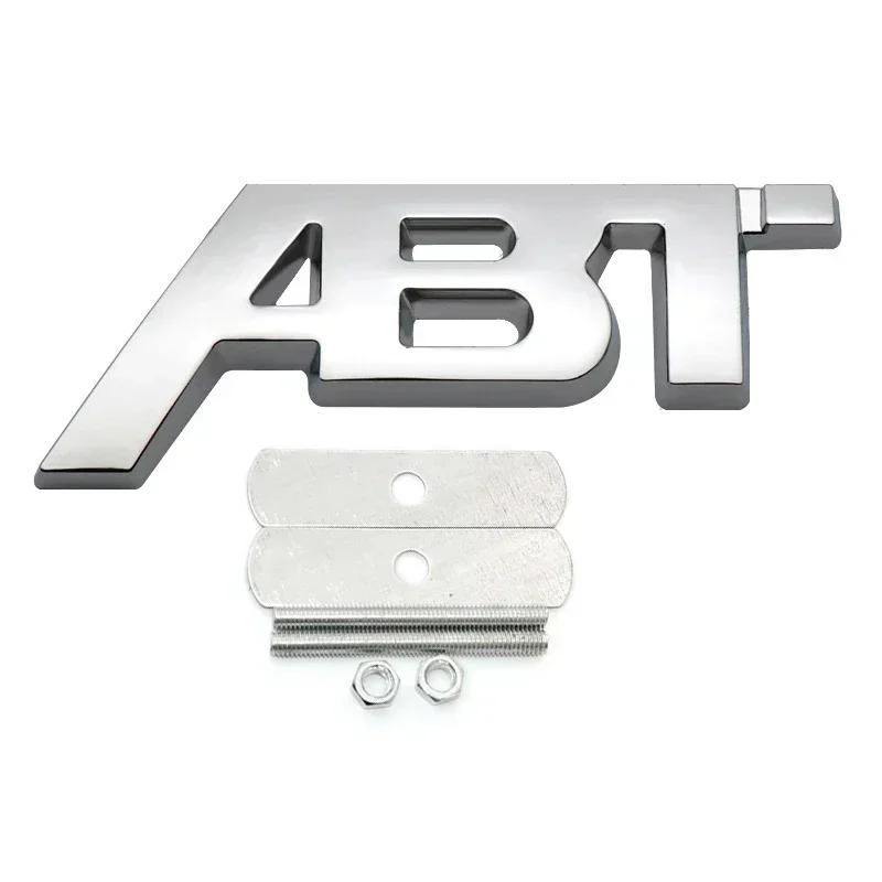 3D Metal ABT Logo Letters Car Front Grill Emblem Badge Sticker For 42s A3 A4 A5 A7 A7 Q3 Q5 Q7 TT RS6 RS3 VW Golf 7s42