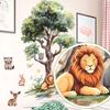 Cartoon Child Wall Stickers Forest Animal Big Tree Wall Decal Living Room Bedroom Kids Room Nursery Home Wall Decoration Mural
