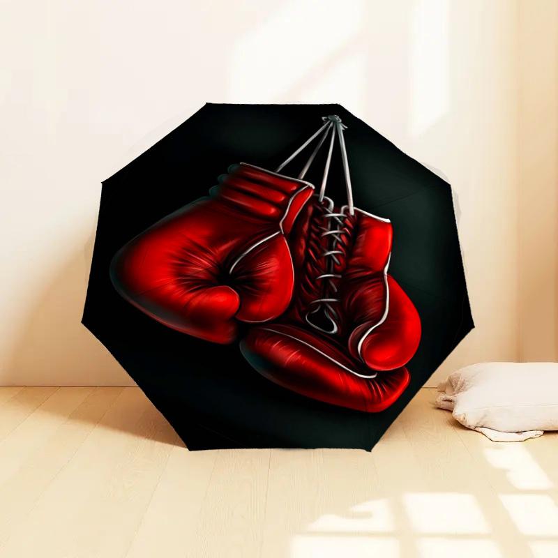 Boxing Gloves with Automatic Opening Umbrella: Portable Folding Design, 8-Bone Iron Frame, Outdoor, Ideal Gift for Fans, Travelers, Daily Us
