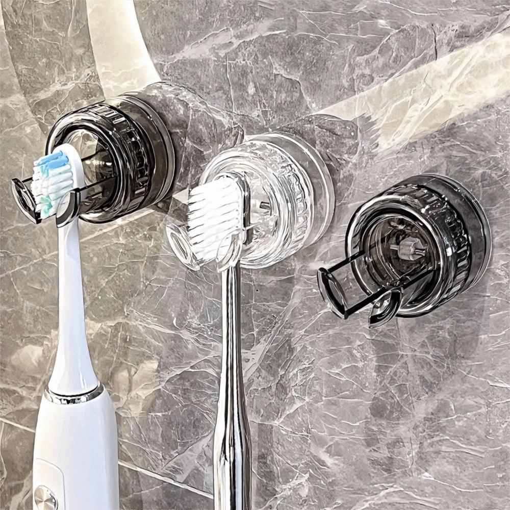 Hole-Free Suction Cup Electric Toothbrush Holder Wall Mounted Plug Hooks Kitchen