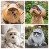 Soft Corduroy Fabric Pet Sun Hat Ear Open Cut Corgi Ear Cutout Hat  Summer Sun Shade