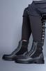 Men's Fashion Faux Leather Flat Heeled Booties Smoked Zipper Boots Shoes