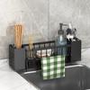 Органайзер для слива кухонной раковины из АБС-пластика, самоосушающаяся полка для раковины, держатель для мыла, губки, полотенцесушитель, фильтр-корзина
