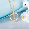 Creative New Gold Color Silver Color Zircon Heart -Shaped Pony Children 'S Unicorn Necklace Cute Accessories Fashion Girls Jewelry