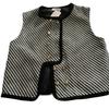 Fashion Striped Vest Coat with Asymmetrical Hem, Short Style, Loose Fit for Women