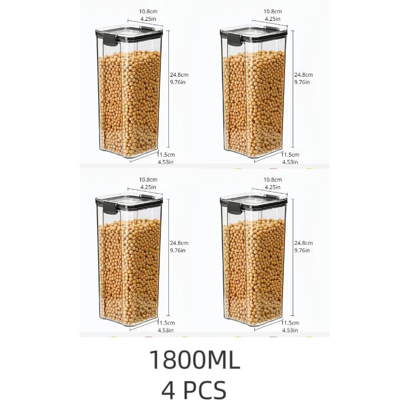 Утолщенный герметичный резервуар для хранения, квадратный прозрачный набор ящиков для хранения сухофруктов, штабелируемые кухонные контейнеры для хранения зерна