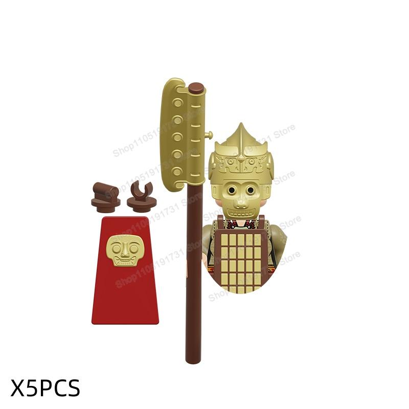 MOC Фигурки Китайских Солдат Строительные Блоки Замок Династии Шанчжоу Династии Цинь Воин Рыцари Армейские Аксессуары Кирпичики Игрушки