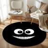 Decorative Round Geometric Gray Accent Rug, Non-Slip Floor Mat for Kids Room