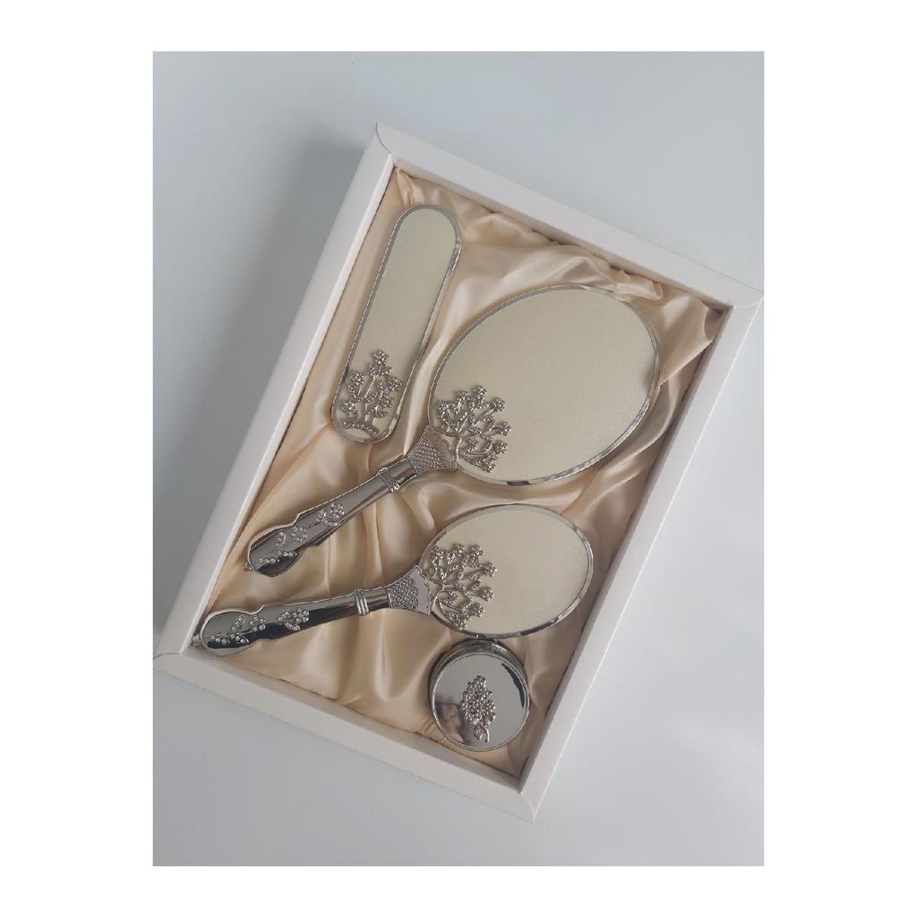 Off-white Bridal Bundle Mirror Comb Set / Dowry Box