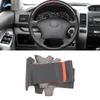 Car Steering Wheel Cover Leather Trim For Toyota Land Cruiser Prado 120 4Runner Sienna Tacoma Tundra Lexus LS400 GX470 Red
